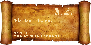 Mátyus Lajos névjegykártya